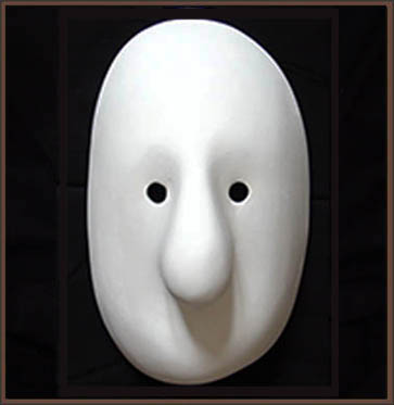 masque larvaire, masque de theatre, fabrication larvaire masque